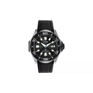 Citizen Eco-Drive Men's Dive Black Silicone Strap Watch