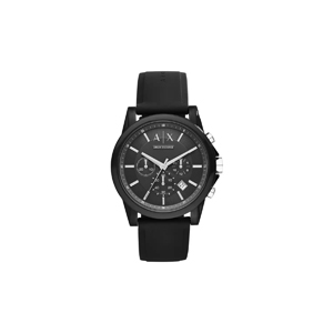 Armani Exchange Men's Black Silicone Chronograph Watch