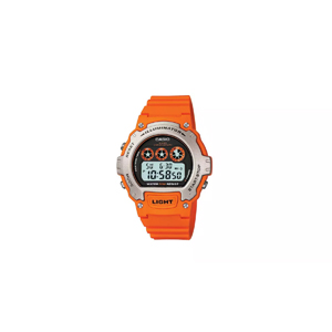 Casio men's illuminator lcd orange resin strap discount watch