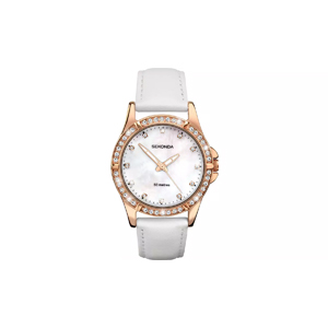 Sekonda Editions Ladies White Faux-Leather Strap Watch