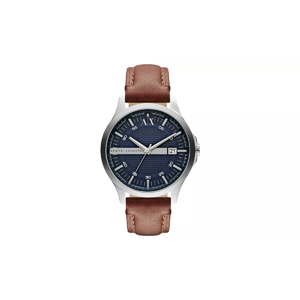 Armani Exchange Men's Brown Leather Strap Watch