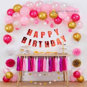 A Complete Birthday Home Decoration Package | Balloon Arch Kit +Balloons Garland Birthday Wedding Party Baby Shower Decor  | Package 03
