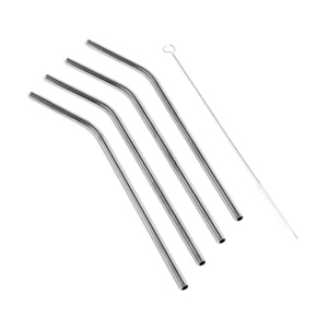 Eco Friendly Reusable Drinking Straws 4 Pack x4 - Stainless Steel