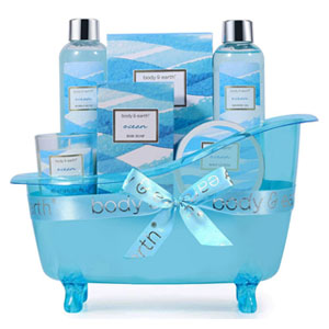 BODY & EARTH Ocean Scented, Spa Gifts for Women ,Bath Gift Set 7Pcs
