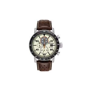 Citizen Men's Chronograph Brown Leather Strap Watch