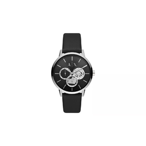 Armani Exchange Black Leather Strap Watch