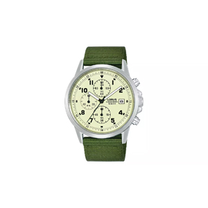 Lorus Men's Green Luminous Strap Watch