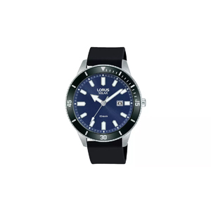 Lorus Men's Solar Black Silicone Adjustable Strap Watch